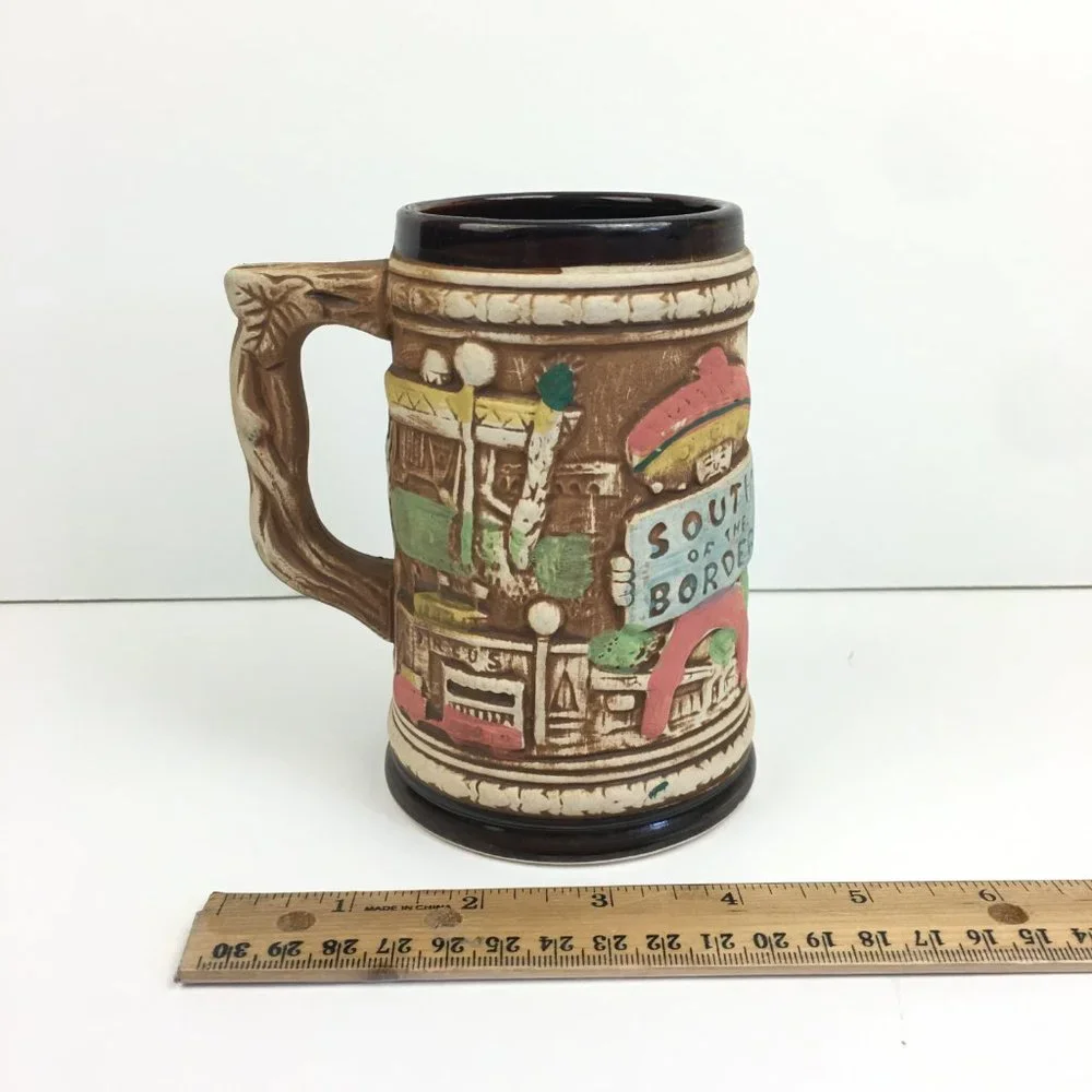 Vtg South of the Border Sombrero Tower Mug Stein Style South‎ Carolina Souvenir
